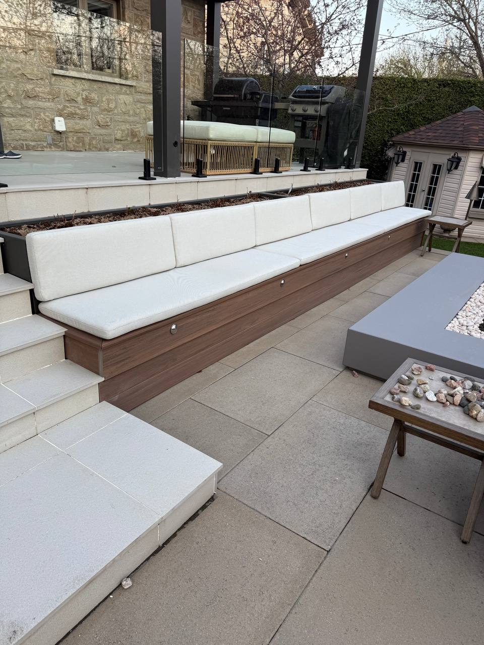 Outdoor cushion detail — weather-resistant upholstery fabric Montreal